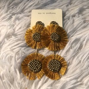 Sunflower Tassel Earrings